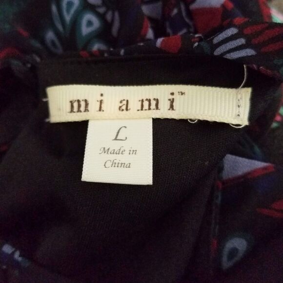 Miami Women’s Sundress Purple Paisley Spaghetti Strap Size L Boho Summer Dress - Picture 3 of 5